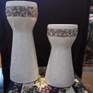 Elegant Cream Candle Holders/Decor
